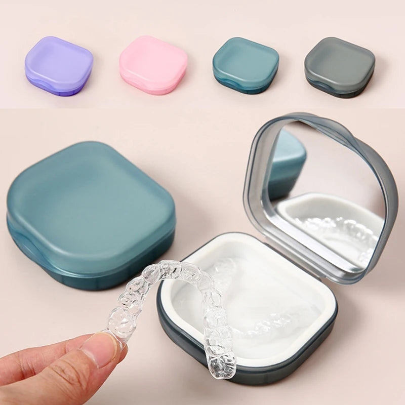 Elderly False Teeth Box Denture Storage Box Invisible Braces Orthodontic Retainer Case With Cover Dustproof Container Oasis Select