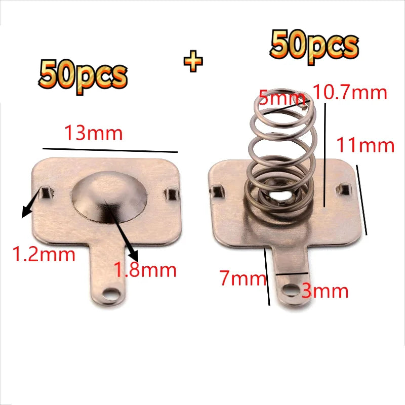 20/40/100PCS 18650 Battery Sheet Spring Contact Sheet Battery Box Positive And Negative Single Bipolar DIY Accessories Oasis Select 100pcs