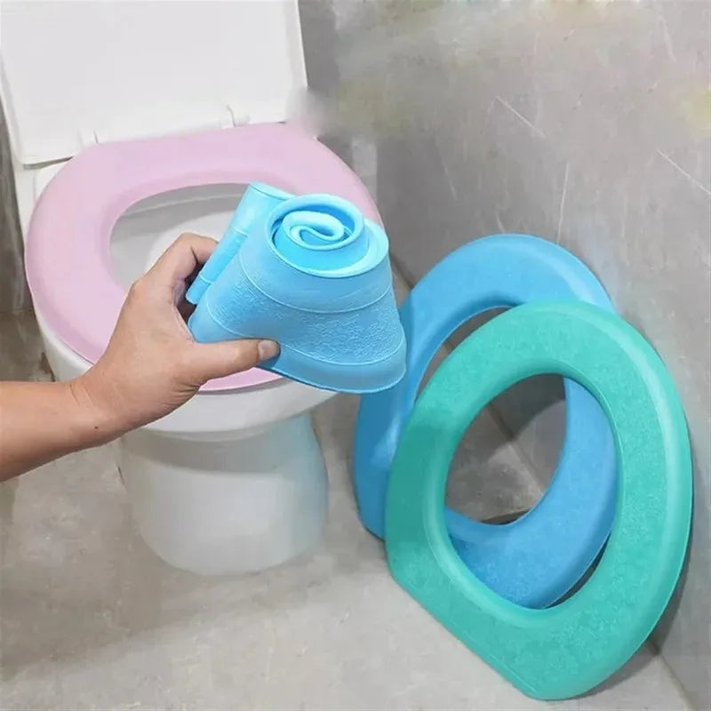 Waterproof Toilet Seat Cover Washable Sticker Foam Portable Silicone Toilet Lid Cover Cup Covers Bathroom Accessories Oasis Select