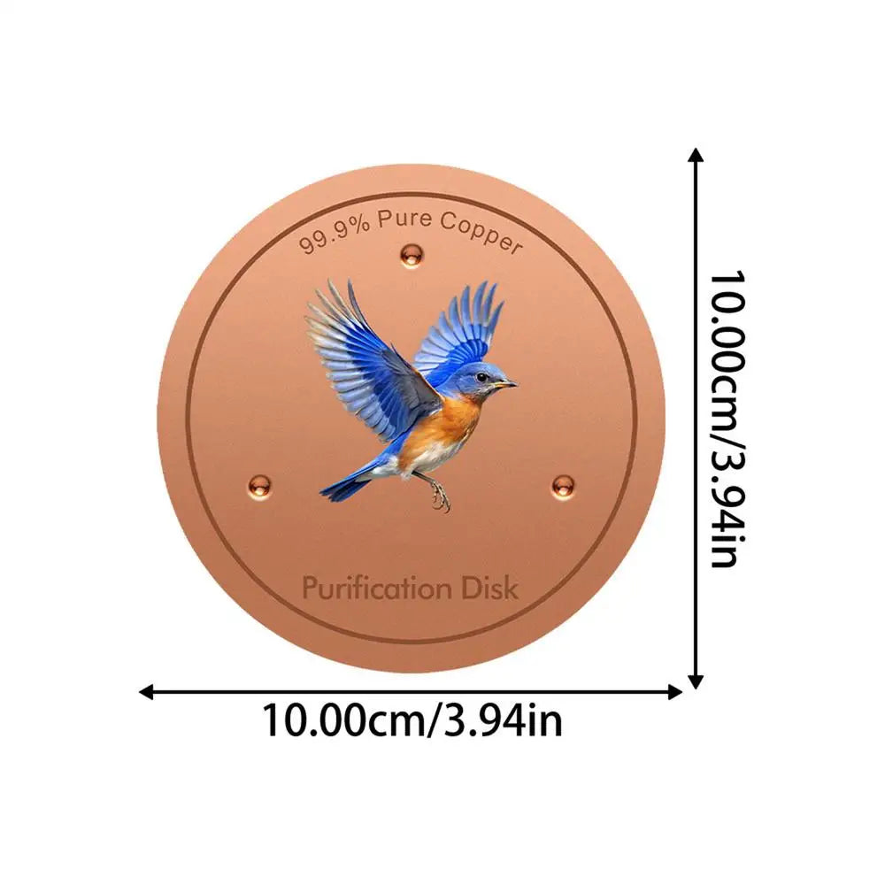 Metal Birds Bath Tray Copper Bird Bath Disk Outdoor Feeder Cleaning Accessories Triple-Point Support Purifier Disc Water Bowl Oasis Select 03