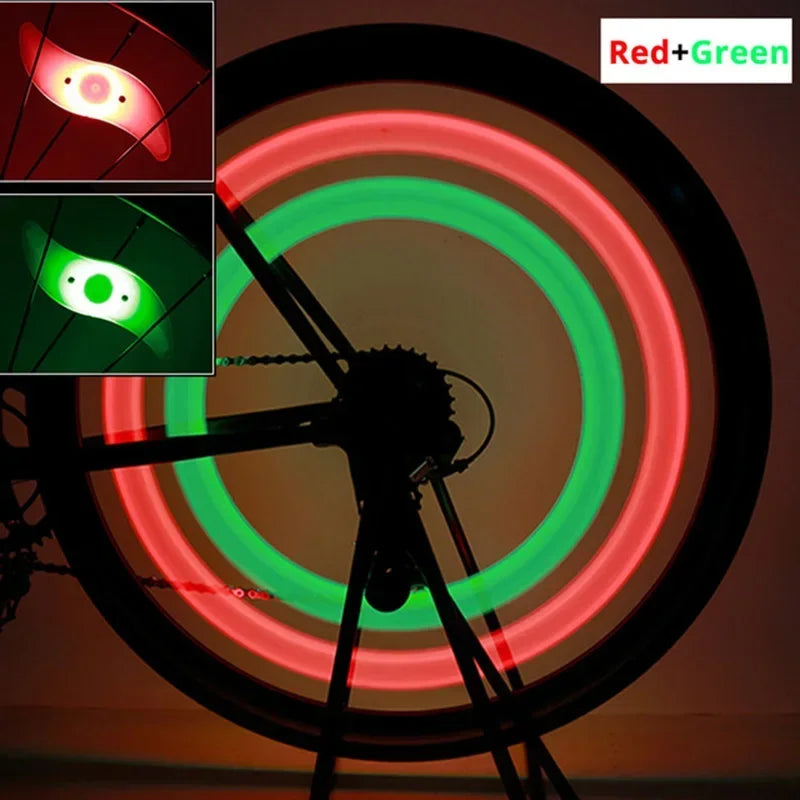 LED Bike Wheel Light 3 Mode Bike Wheel Spoke Light Waterproof Bike Safety Warning Tire Light Easy To Install Bicycle Accessories Oasis Select Red-Green