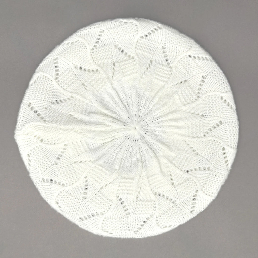 Mesh breathable beret, lightweight and soft artist hat, fresh and artistic bud hat Oasis Select WHITE