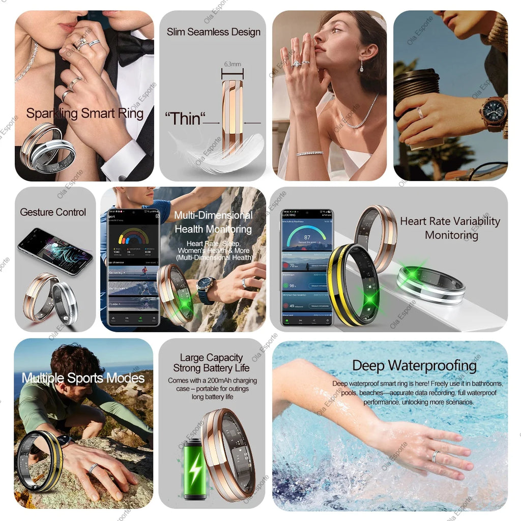 Ola Esporte Smart Ring – Health, Sleep & Multi-Sport Monitor