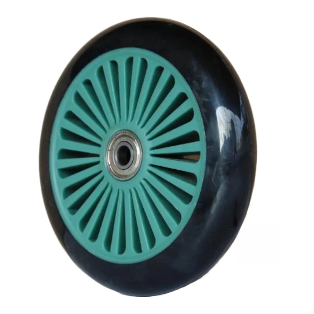 120MM PU Caster Wheel Set for Scooters Roller Skates Carts 8mm Shaft Silent Rolling High Load Capacity Up to 300 Lbs Pink Oasis Select green