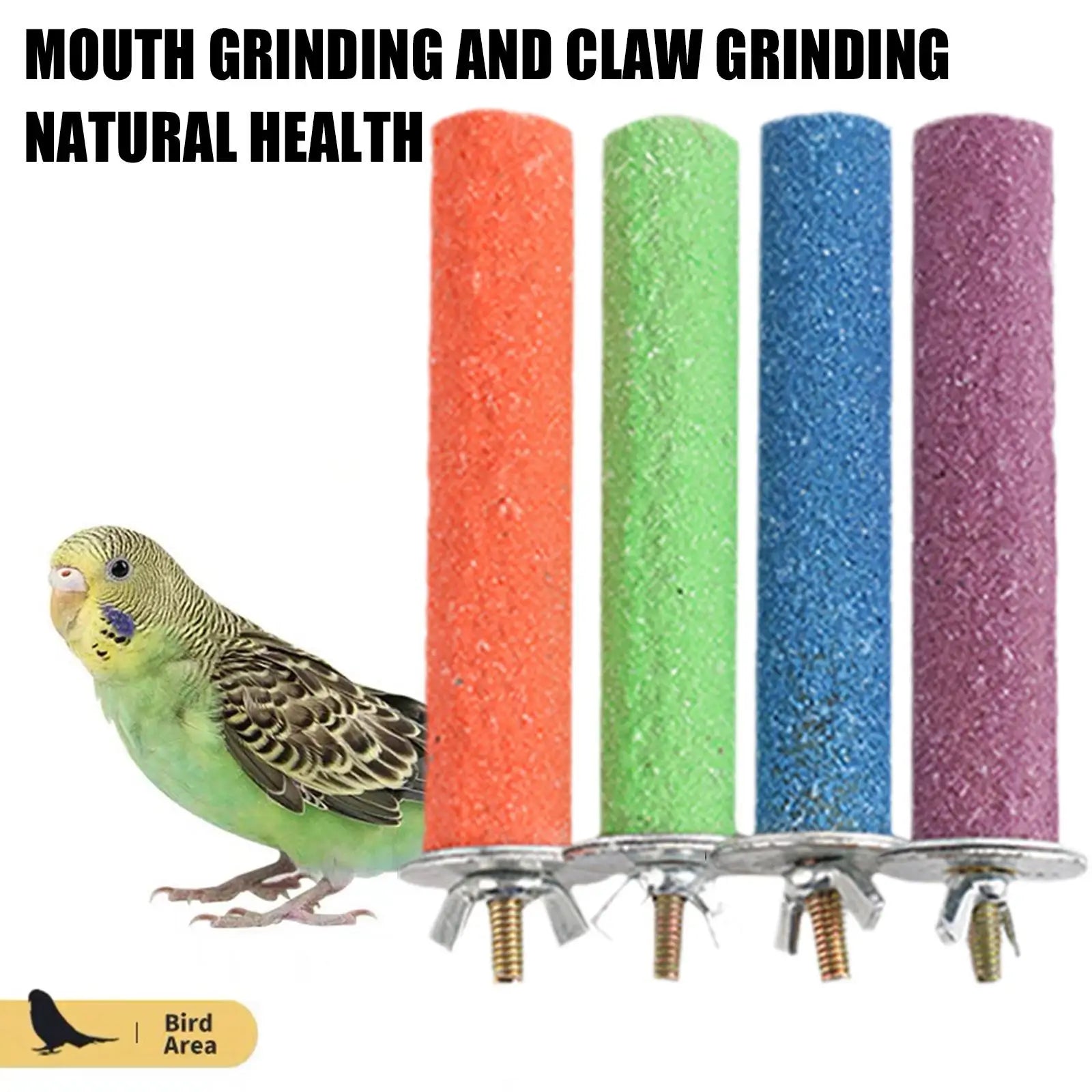 Parrot Claw Beak Grinding Bar Standing Stick Bird Perch Stand Toy Wood Parrot Paw Grinding Stick for Parakeet Cage Accessories Oasis Select