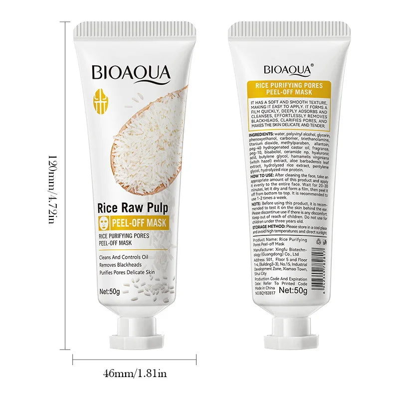 White Rice Face Peeling Mask – Blackhead Removal & Anti-Aging Peel-Off Face Mask Oasis Select