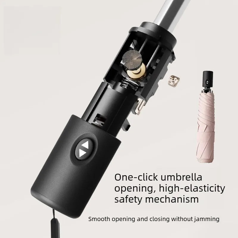 Automatic Ultra Light Umbrella Labor-saving Lazy Parasol Easy Fold & Quick Storage Compact Rain Gear for Travel Use Oasis Select