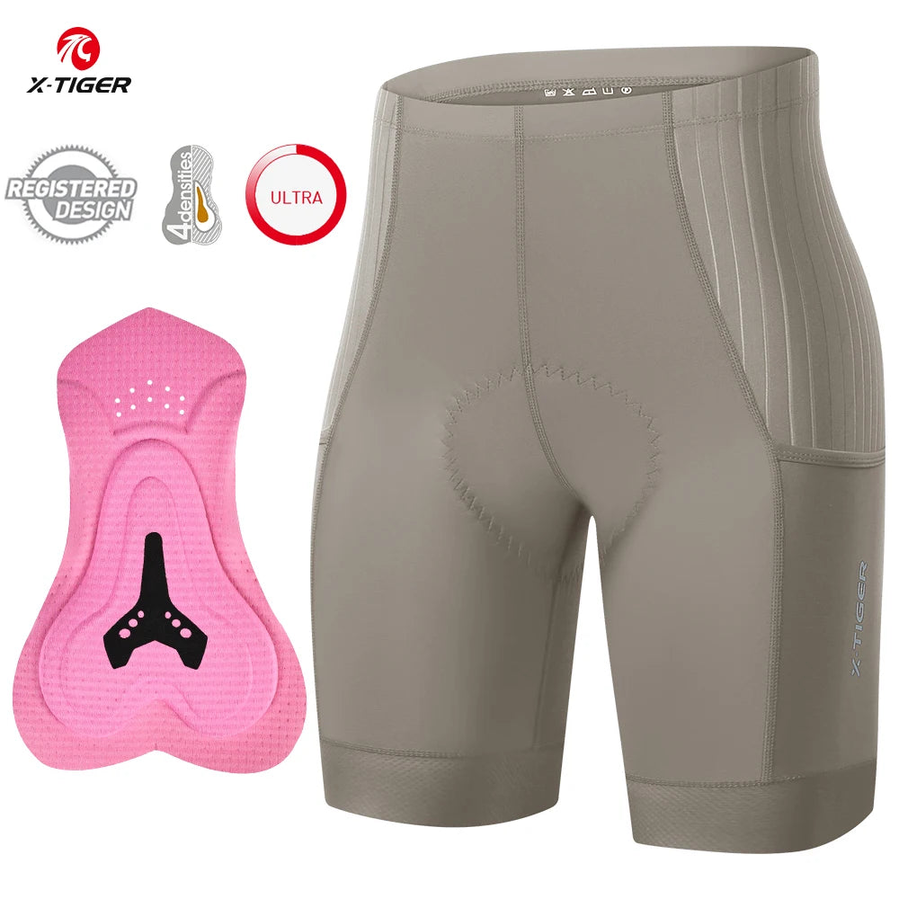 X-TIGER Women's Cycling Shorts 7 Hour Padded Mountain Road Bike Shorts Summer Breathable Bicycle Riding Shorts Oasis Select XW-DK-36403 M