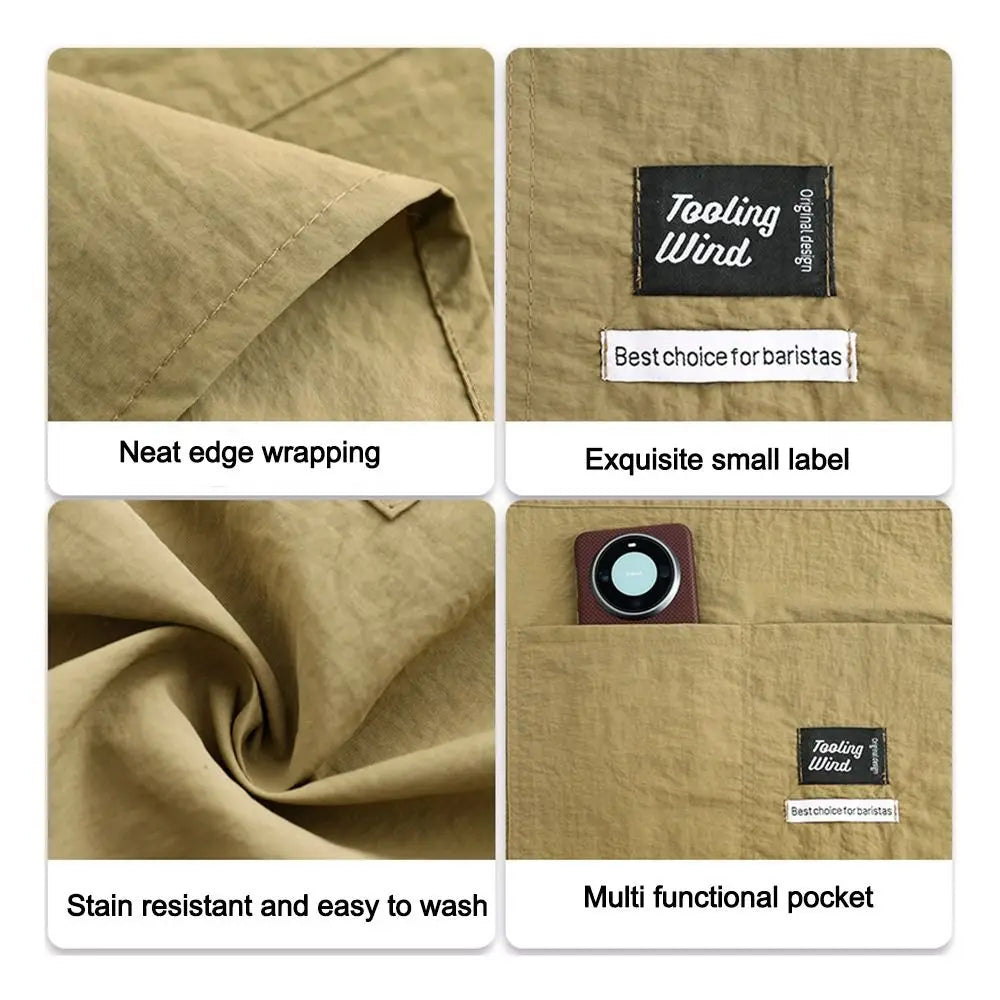 Waterproof Kitchen Apron Half Waist Anti-fouling Oil-proof Cooking Baking Bibs Cooking Smock for Barber Coffee Shop Catering Oasis Select