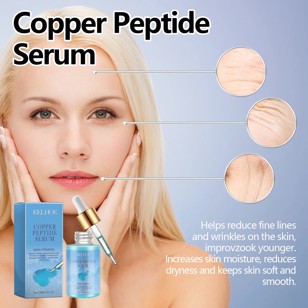 Eelhoe Copper Peptide Face Serum – Fine Lines & Repair 30ml Copper Peptide Serum Oasis Select