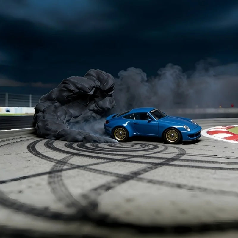 3D Printed 1:64 Miniature Drift Smoke Effect Model Ornament Racing Scene Accessory for Scale Car Models & Hobby Collectors Gifts Oasis Select