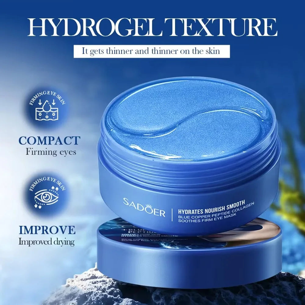 SADOER Caffeine Crystal Collagen Eye Mask Anti Dark Circles Ant -Aging Anti Wrinkles Moisturizing Eye Patche Skin Care 1/2/4pcs Oasis Select