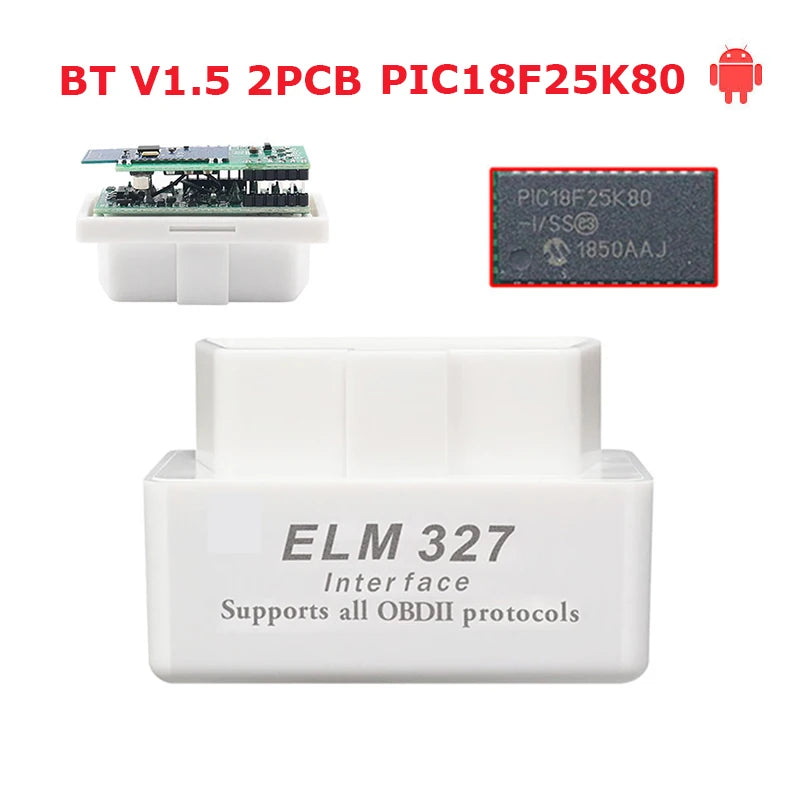 ELM327 V1.5 Bluetooth OBD2 Scanner – PIC18F25K80 Dual PCB OBD2 Diagnostic Scanner Oasis Select BT V1.5 2PCB Black 1