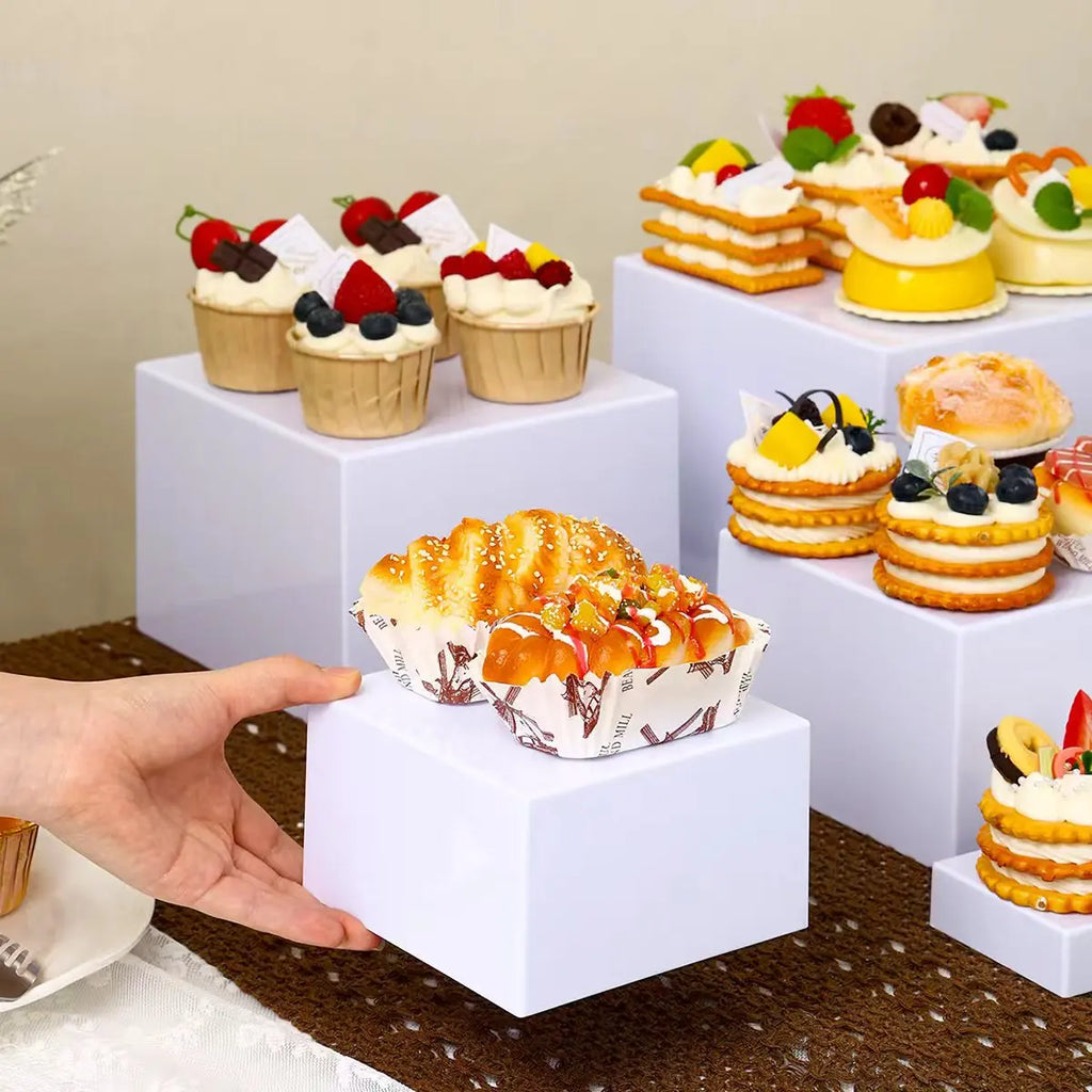5pcs/6pcs acrylic white/transparent cake display rack suitable for business birthday banquets, weddingsholiday decoration racks Oasis Select