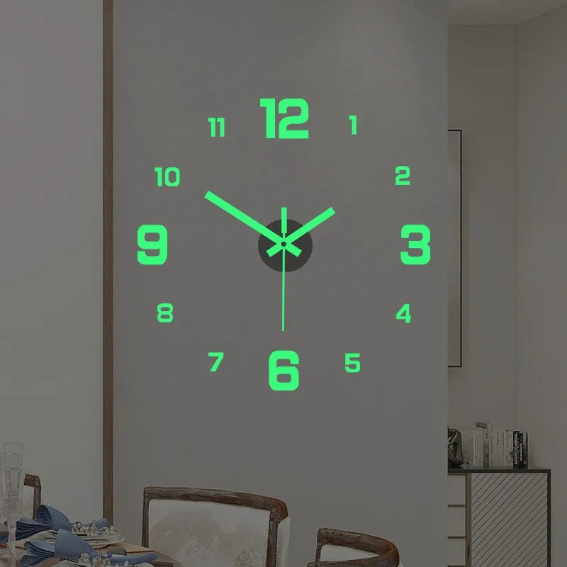 Wall Clock Glow at Night Frameless DIY Stereo Digital Clock for Home Living Room Office Wall Decroation 2024 Oasis Select Luminous 40cm