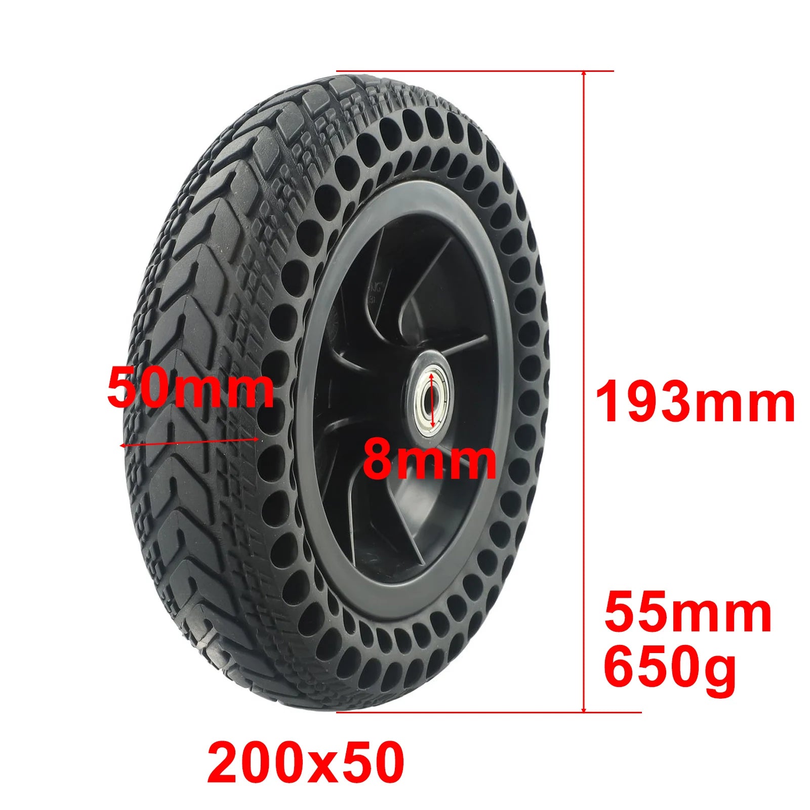 8 Inch Electric Scooter Solid Tire 200x45-110 Wh193*50mm Rubber+Plastic Solid Tire For E-Scooterole Wheel With Hub Tyre Oasis Select A