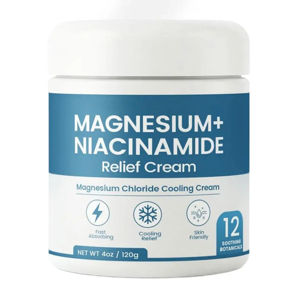 Nerve Relief Magnesium Cream With Niacinamide Moisturizing Hydrated Skin Repair Skin Barrier for Knees Joints Muscles Massage Oasis Select