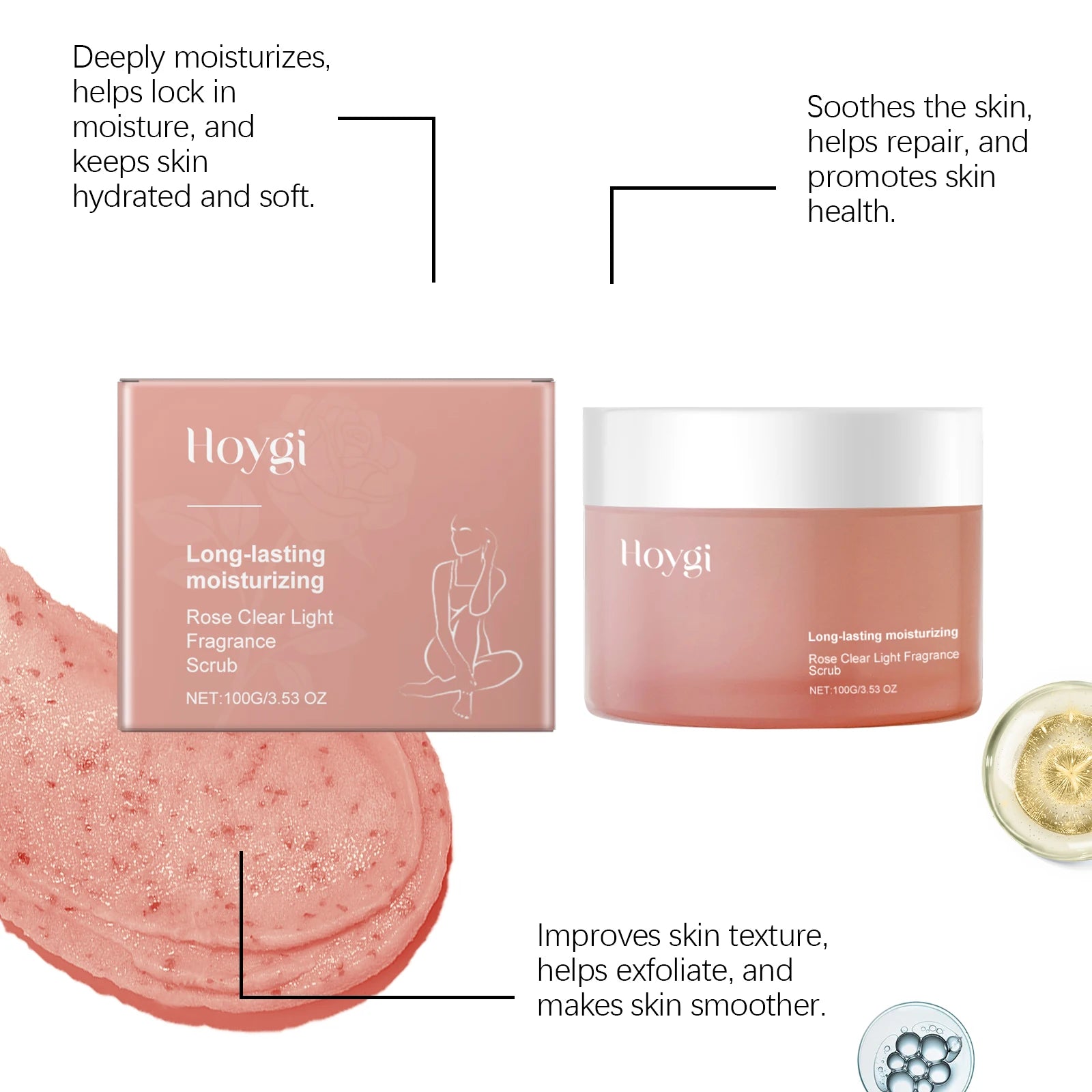 Hoygi Natural Rose Exfoliating Body Scrub – Smooth Skin