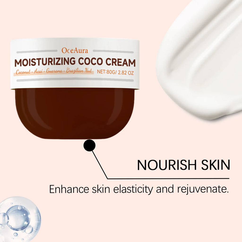 OCEAURA Coconut Oil Body Moisturizing Cream Relieve Dryness Enhance Elasticity Firm Skin Improve Dullness Coconut Oil Care Cream Oasis Select