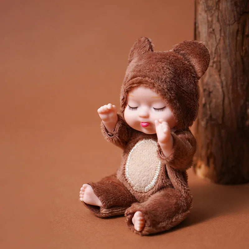 Mini Reborn Doll Simulation Baby Doll Washable Animal Clothes BJD Doll Easter Christmas Birthday Newborn Gift Set Box Oasis Select bear