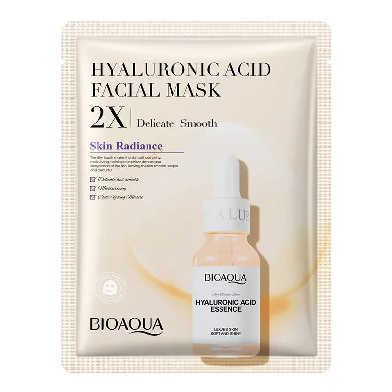 20 Pieces BIOAQUA Centella Collagen Vitamin C Facial Mask Moisturizing Refreshing Sheet Masks Hyaluronic Acid Skin Care Products Oasis Select 20 hyaluronic acid