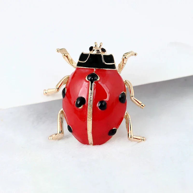 Fashion Enamel Red Ladybug Insect Brooches Beetle Pin Scarf Corsage Jewelry Gift Oasis Select