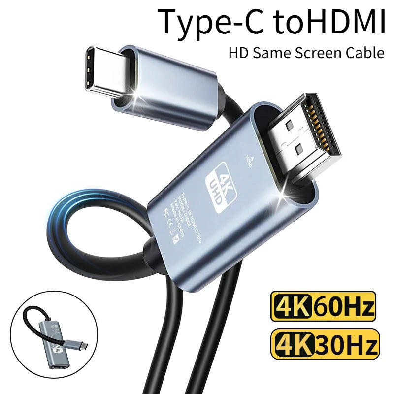 4K USB-C to HDMI Cable 30/60Hz – MacBook, iPad & iPhone 15 USB-C HDMI Cable Oasis Select