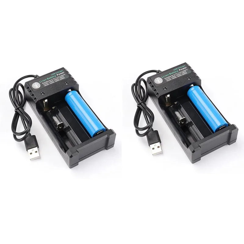 1/3/5pcs 4/2 Slots USB Charger Li-Ion Charging Li-Ion Battery Portable Rechargeable Battery Charger For 18650 Battery Charger Oasis Select 2 Slots USB-2pcs