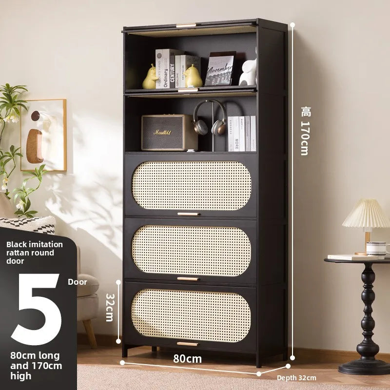 Bookcase living room 2024 new locker glass door display case modern simple multi-layer bookshelf storage locker Oasis Select 80 long five doors