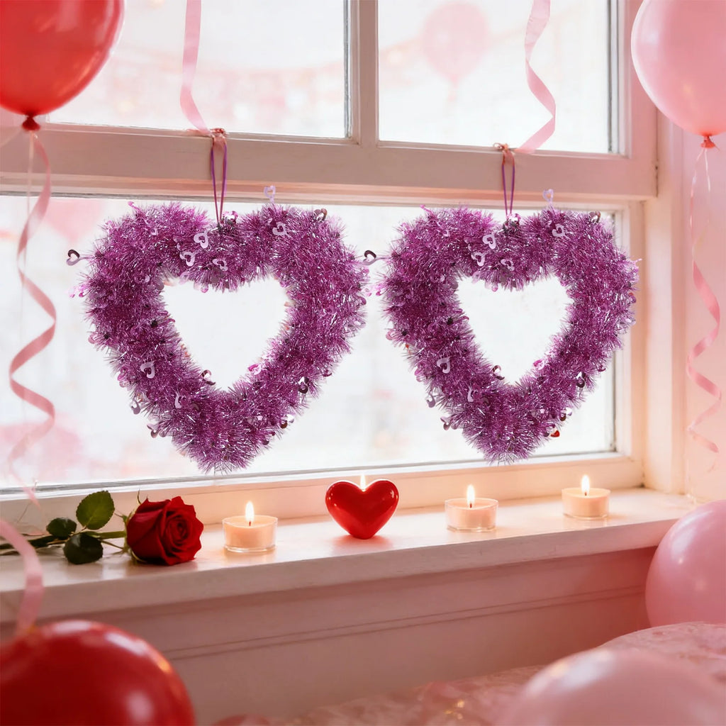 Red Heart Glitter Wreath – Valentine's, Wedding & Party Decor Holiday Wreath Decor Oasis Select