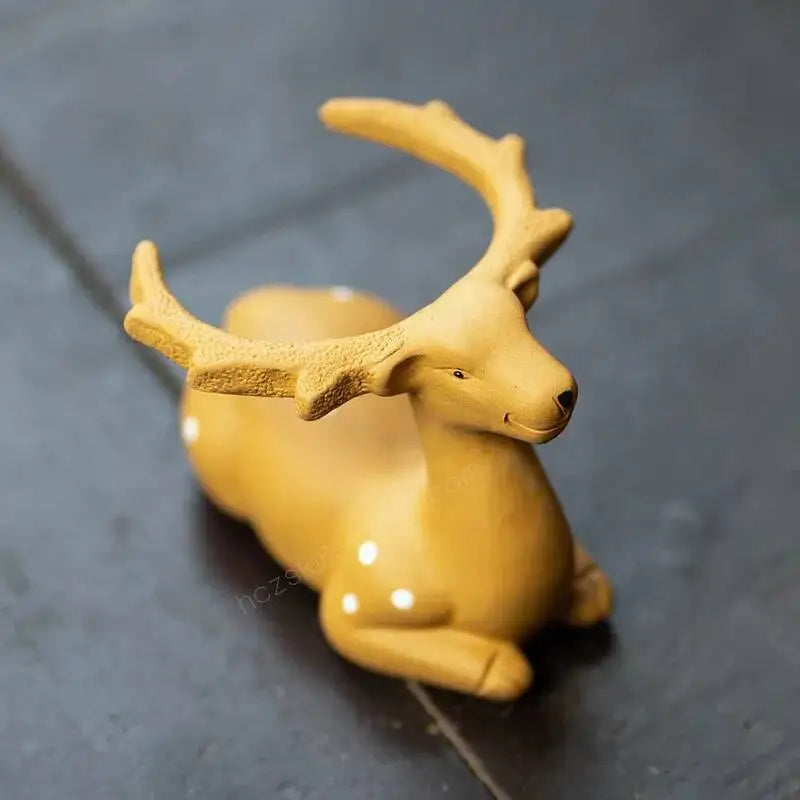 Zisha Tea Pet Plum Blossom Deer Tea Strainer Ornament Animal Tea Strainer Tea Holder Tea Accessories Table Oasis Select