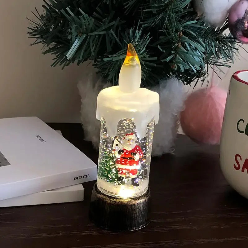 Christmas Candle Night Light Desktop Decoration - LED Luminous Ambient Ornament Gift for Home Scene Setup Oasis Select