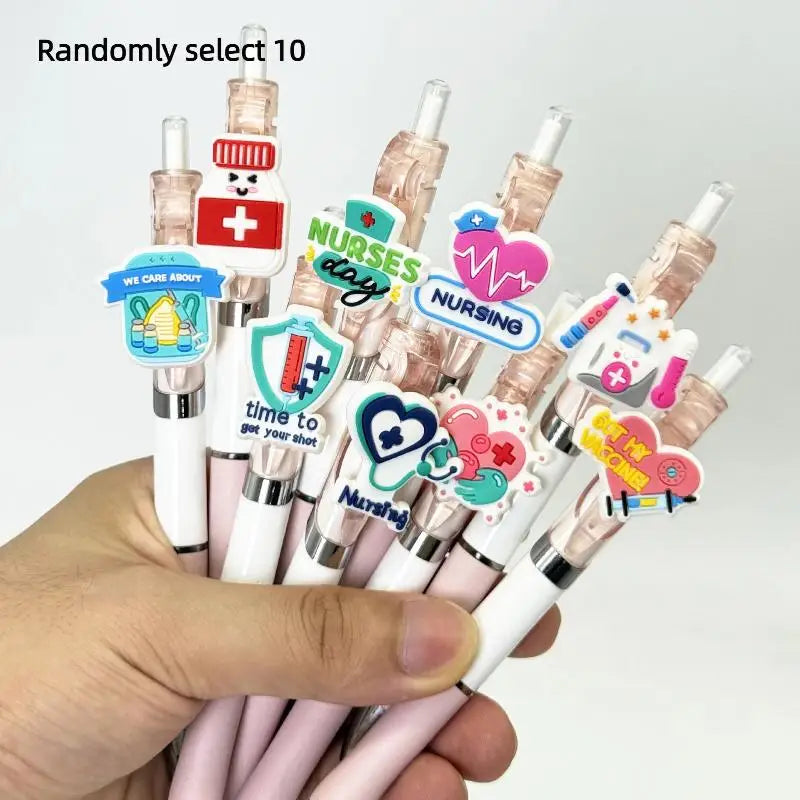 6/10Pcs Medical Record Pens Nurse Doctor Writing Gel Pens Nurses Day Gift Student Retractable Ballpoint Pen Oasis Select A8