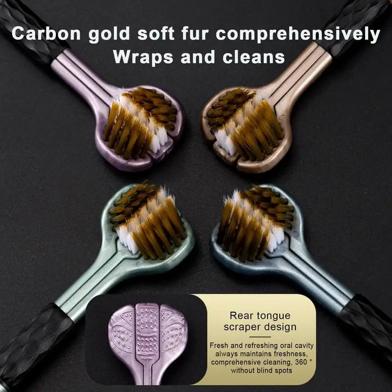 3-Sided Toothbrush Ergonomic Handle Soft Bristles Toothbrush Gentle Non-slip Sensory Manual Toothbrushes Cleaning Tooth Brushes Oasis Select