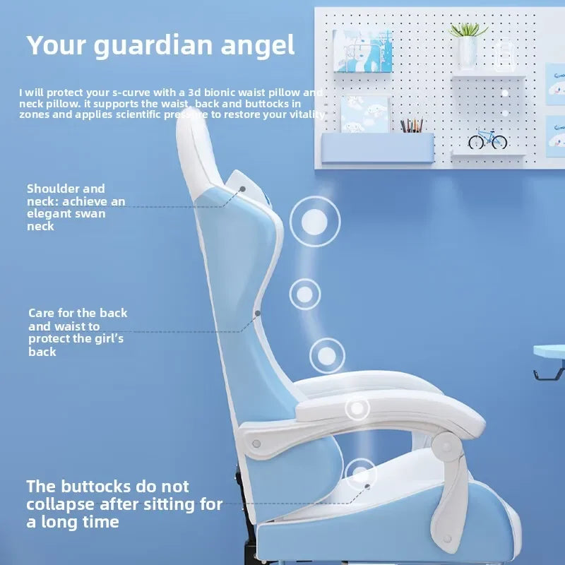 Computer chair household e-sports chair girls bedroom live streaming host chair live game sedentary lifting backrest seat Oasis Select