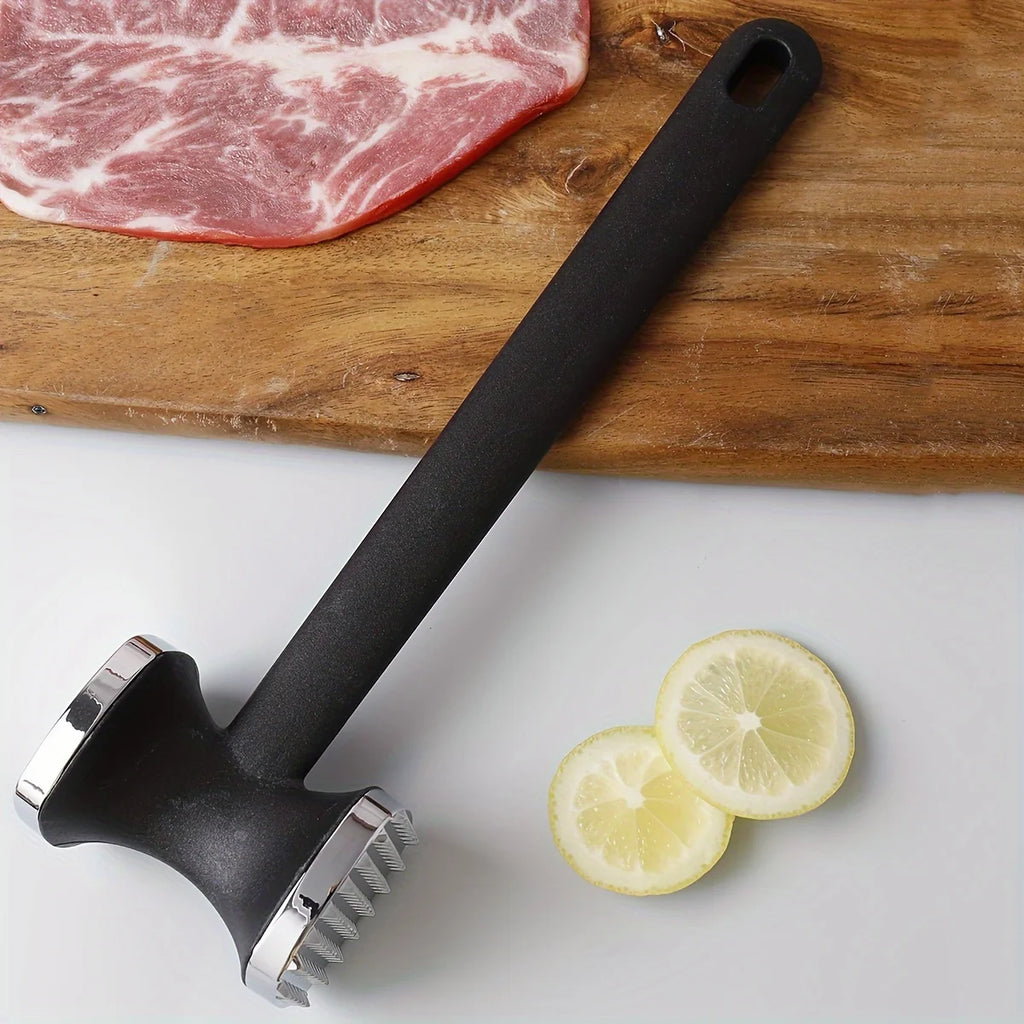 1pc Upgraded Version Heavy Duty Meat Tenderizer Hammer, Stainless Steel Kitchen Tool with Rubber Grip for Effortless Pounding Oasis Select