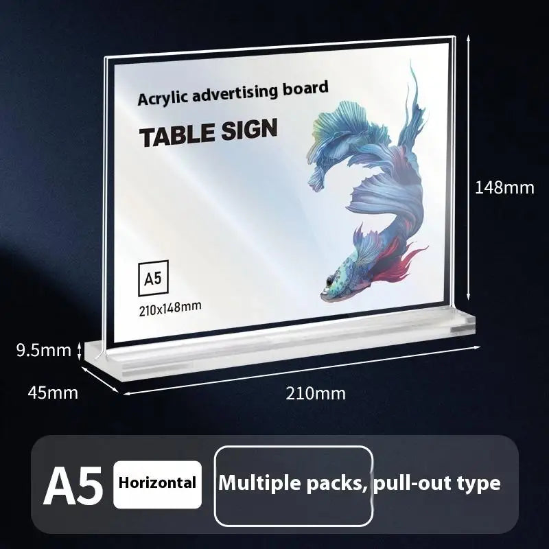 Acrylic Sign Holder A4/A5/A6 Desk Menu & Price Display Stand