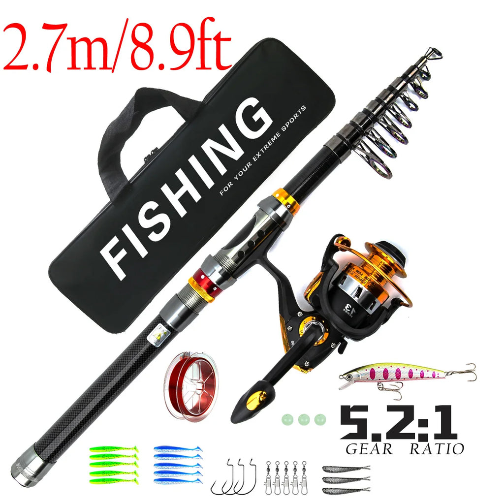 Carbon Road Ya Rod Set Universal Straight Handle Spinning Wheel Fishing Rod Full Range Ya Rod Oasis Select 2.7mSuit