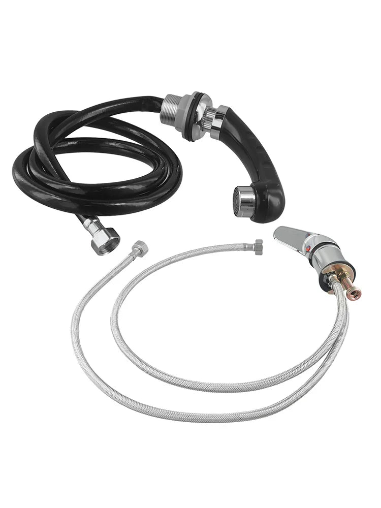 Chrome Single Handle Hand Shower With Hose Extended Reach Single Handle Design Three Connections Color Silver Black Oasis Select