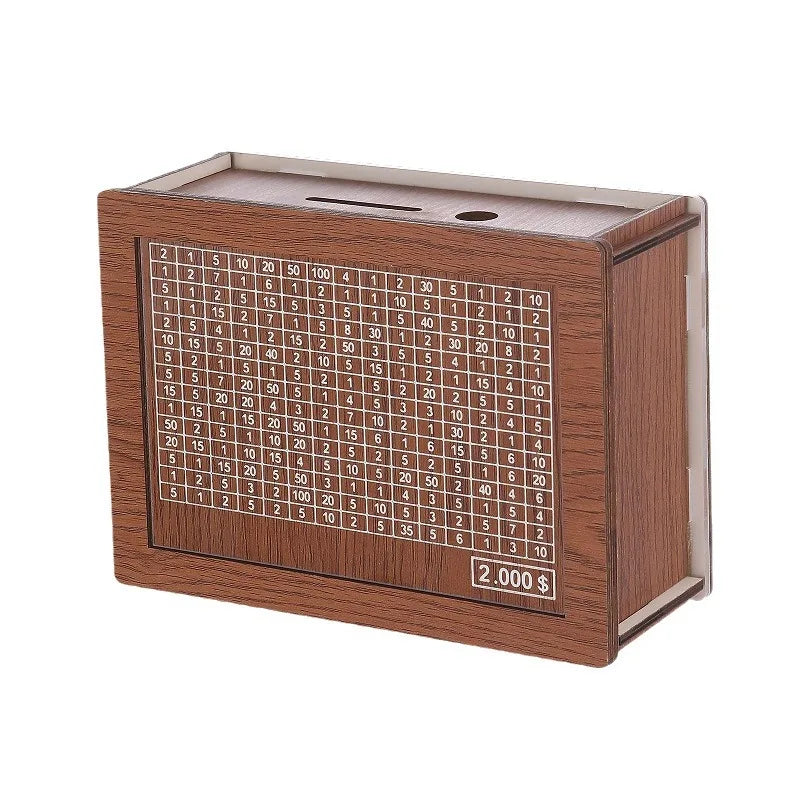 Wooden Money Box with Counter | Vintage Palace-Style Transparent Piggy Bank for Savings Oasis Select