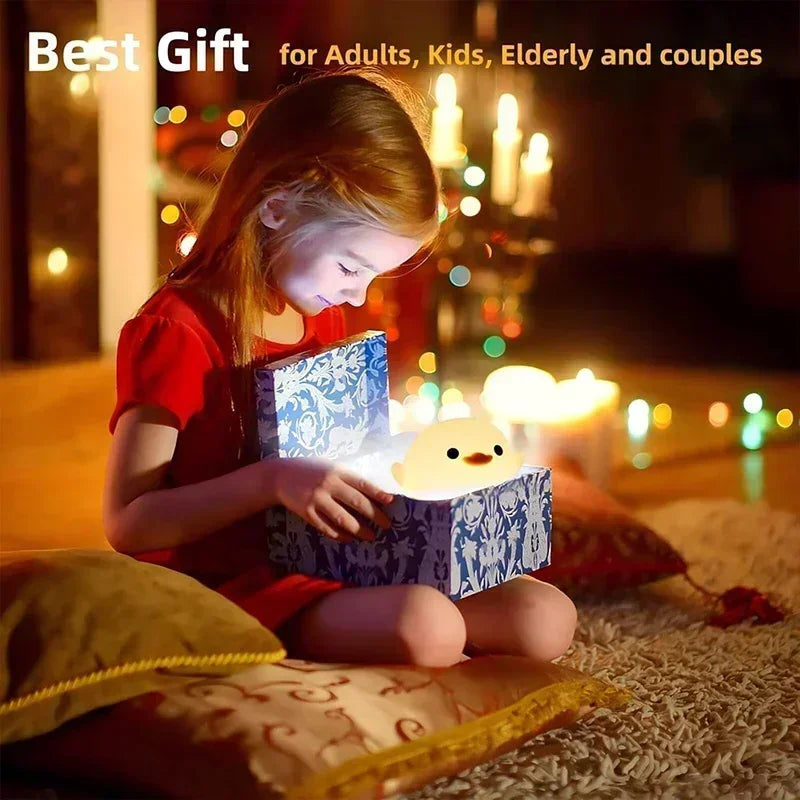 DoDo Duck Night Light, Cute Duck Lamp, Rechargeable Dimmable Nightlight, Silicone LED Bedside Lamp Nursery Touch-Sensitive Oasis Select
