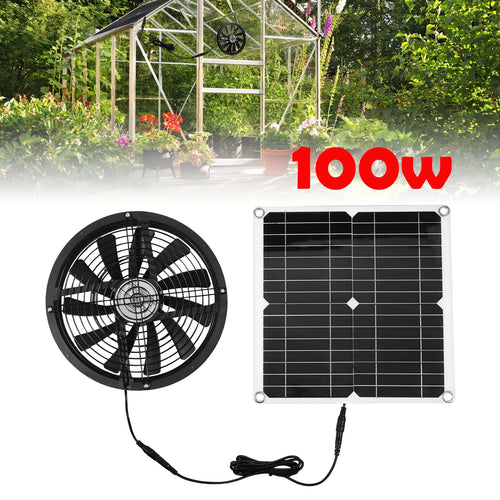 100W Solar Exhaust Fan – Chicken Coop, Greenhouse & Shed Solar Exhaust Fan Oasis Select