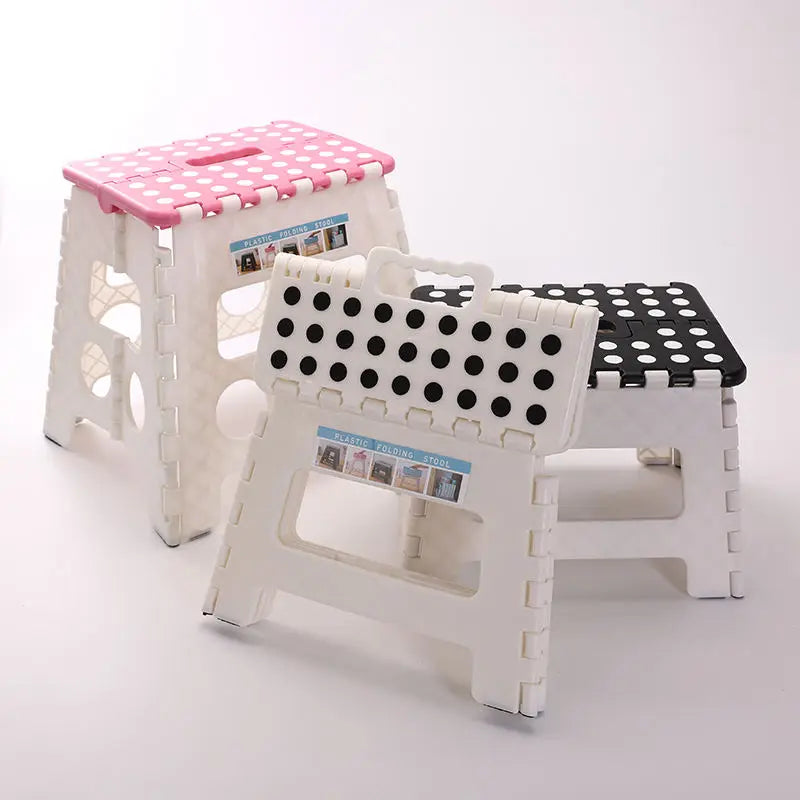 Folding Stool Extra Thick Plastic Portable Seat for Bathroom Shower Garden and Outdoor Compact Storage Design Oasis Select