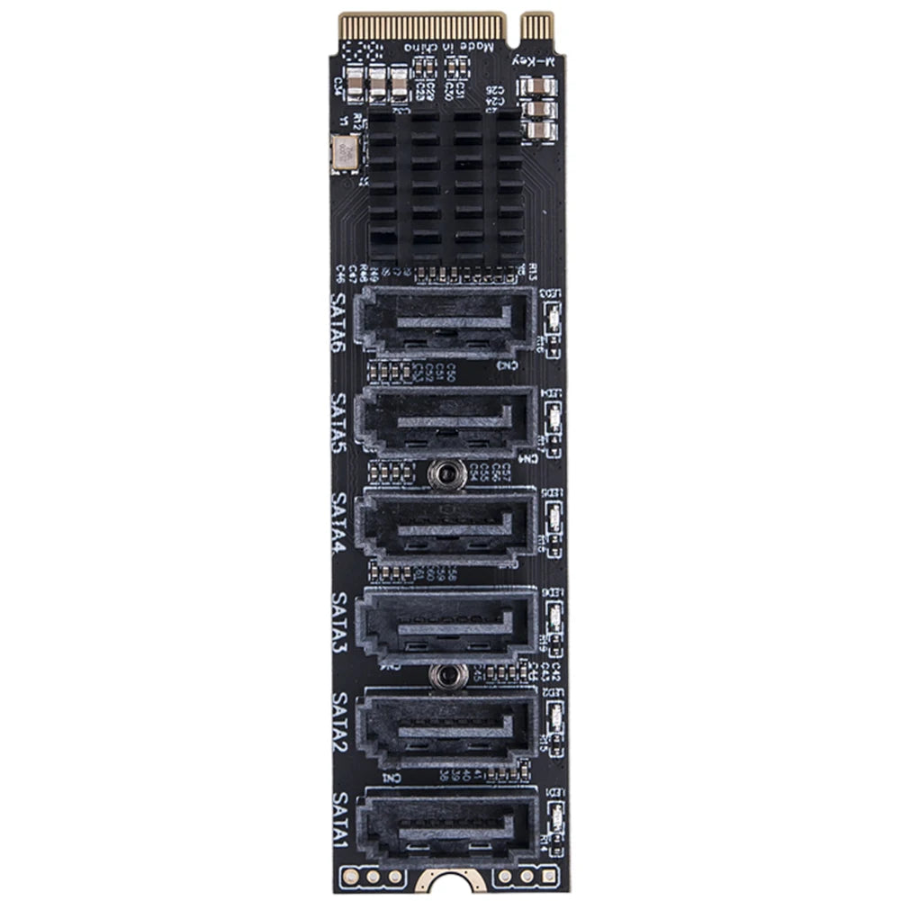 M.2 M-Key to SATA 3.0 Riser Card – 5/6 Port PCIe Adapter PCIe Riser Card Oasis Select NVME to 6 port SATA france