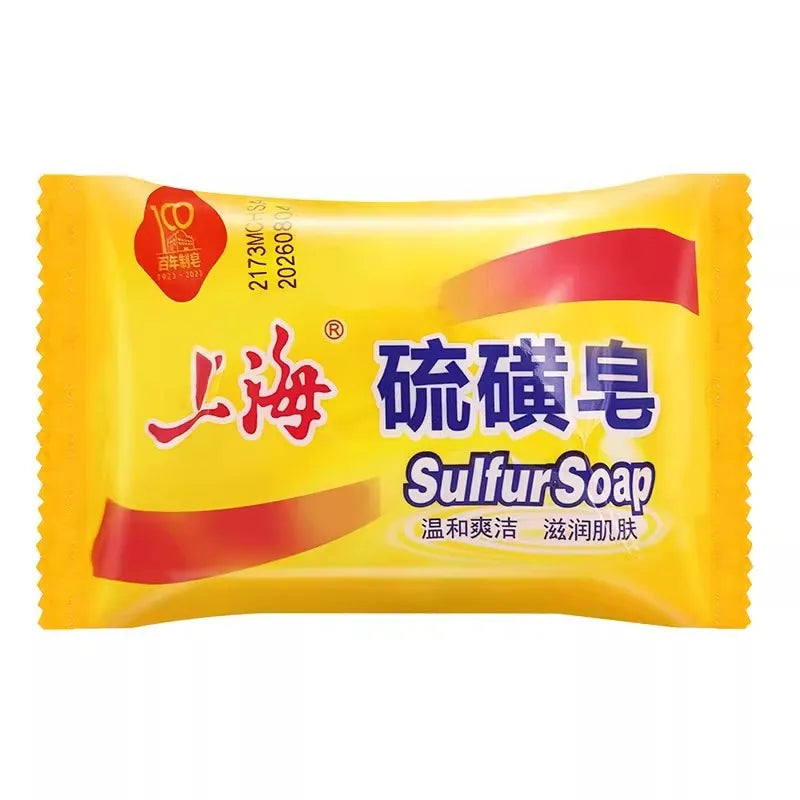 2026 Flash Sale！3/5Pcs Shanghai Sulfur Soap Traditional Chinese Skin Care Oil-Control Acne Cover Cleanser For Glowing Skin Oasis Select