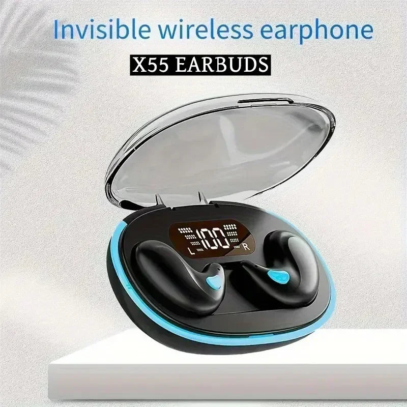 X55 Sleeping Earbuds Wireless Mini Headphones For Work TWS Bluetooth Earphone Stereo Hidden Headsets with Mic HD Call Waterproof Oasis Select