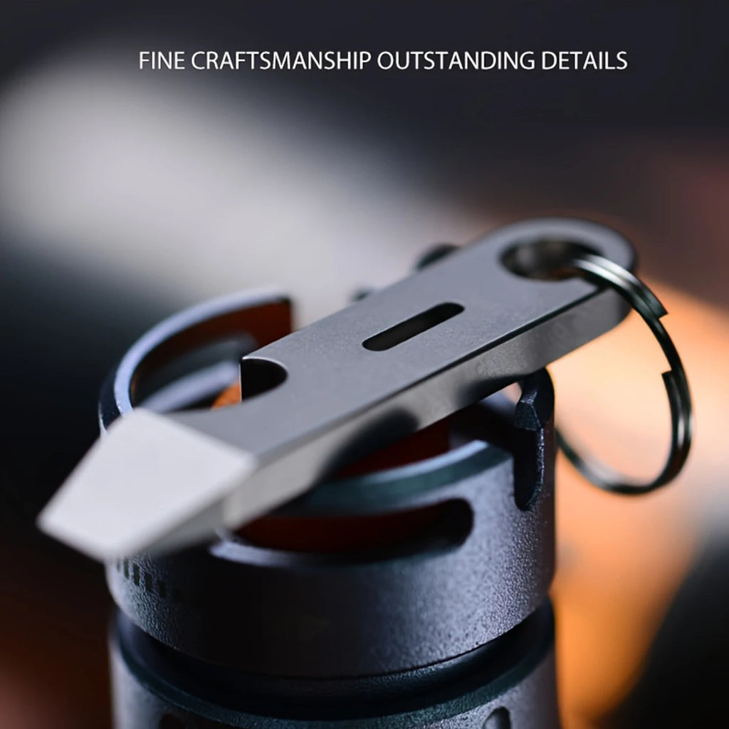 Titanium Alloy Bottle Opener Keychain Men’s Pendant EDC Outdoor Tool Mini Screwdriver Camping Gear Stainless Steel Small Crowbar Oasis Select