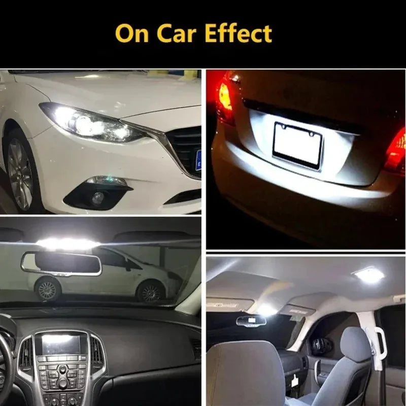 5/10/15pcs 5W LED Canbus T10 Car Lights COB Glass Interior Parts Bulbs 6000K White Auto License Plate Lamp Dome Read Light 12V Oasis Select