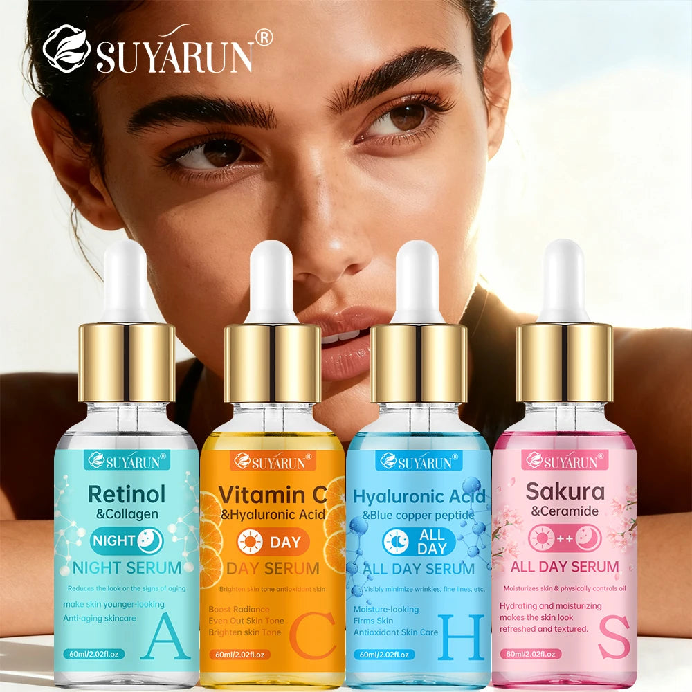 SUYARUN 24H Hydrating Serum ACHS 4-Piece Set – All-Day Moisturizing Facial Essence with Hyaluronic Acid & Vitamins | Anti-Aging Oasis Select