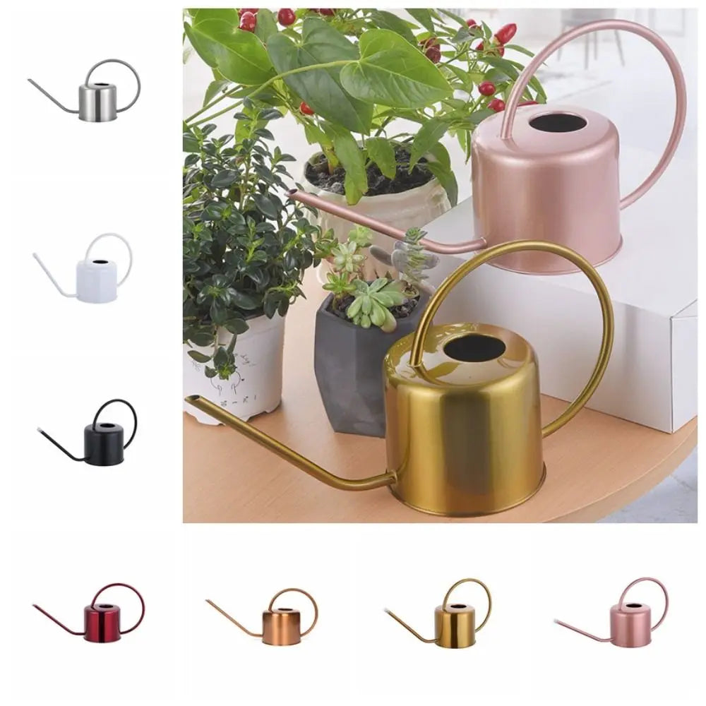Sprinkler Stainless Steel Watering Can Rustproof Leakproof Comfortable Watering Pot 1.3L Long Nozzle Spray Kettle Gardening Oasis Select